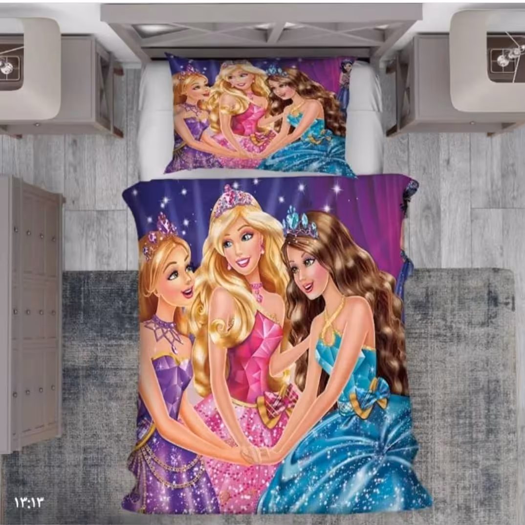 روتختی یک نفره چهار تکه دخترانه طرح سیندرلا ارسال رایگان 