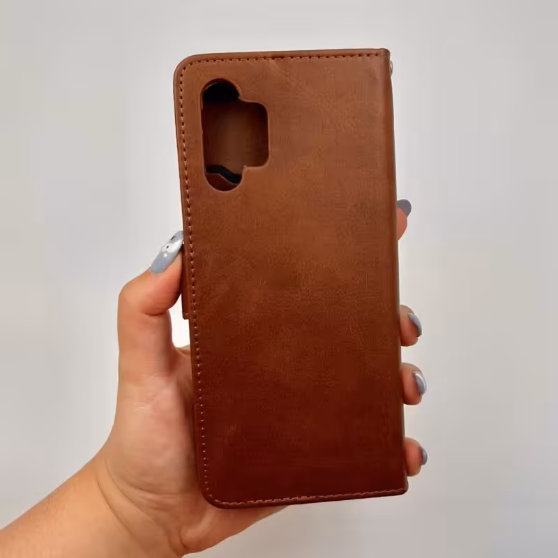 کیف گوشی Galaxy A13 4G سامسونگ چرمی مدل جاکارتی مگنت دار قهوه ای کد 32802