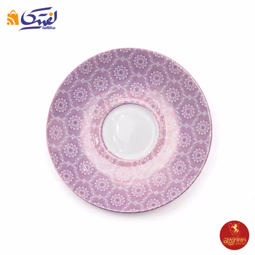 نعلبکی چینی زرین زیر استکانی دوری 13 طرح تابان بنفش