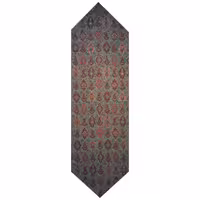 رومیزی رانر ترمه ابریشم کد TRRA4 نفیس رنگ سبزآبی آستر آبی مغزی دوزی