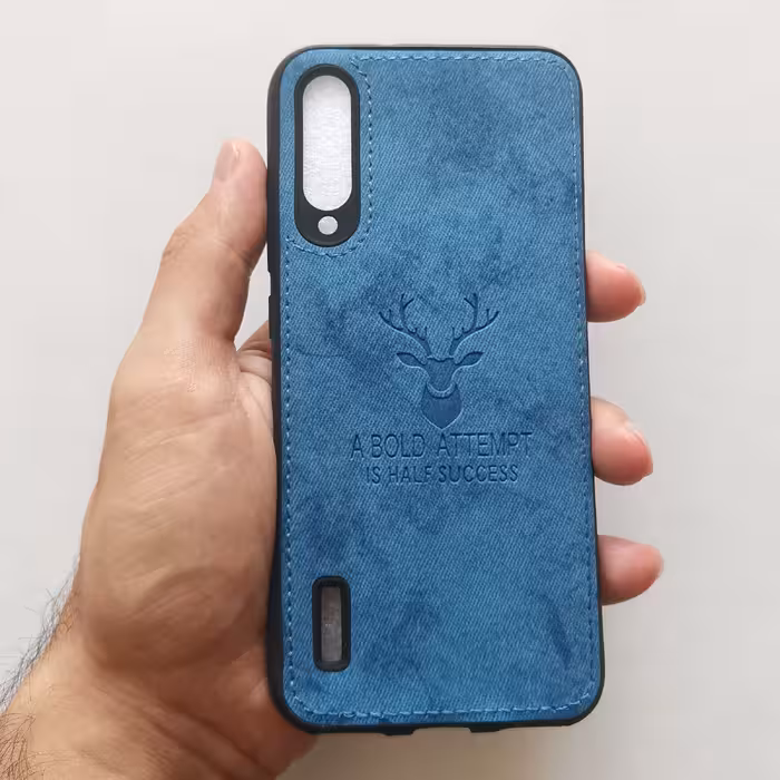 قاب طرح پارچه ای گوزنی آبی گوشی شیائومی A3 یا Mi A3