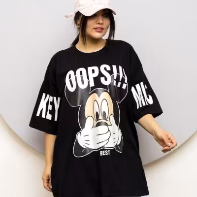 تیشرت لانگ میکی موس قواره دار