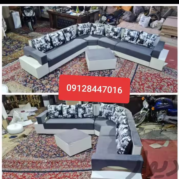 مبل ال دوبل ژینو دسته دار 7 نفره تنوع رنگ به دلخواه مشتری تحویل سفارس در اسرع وق