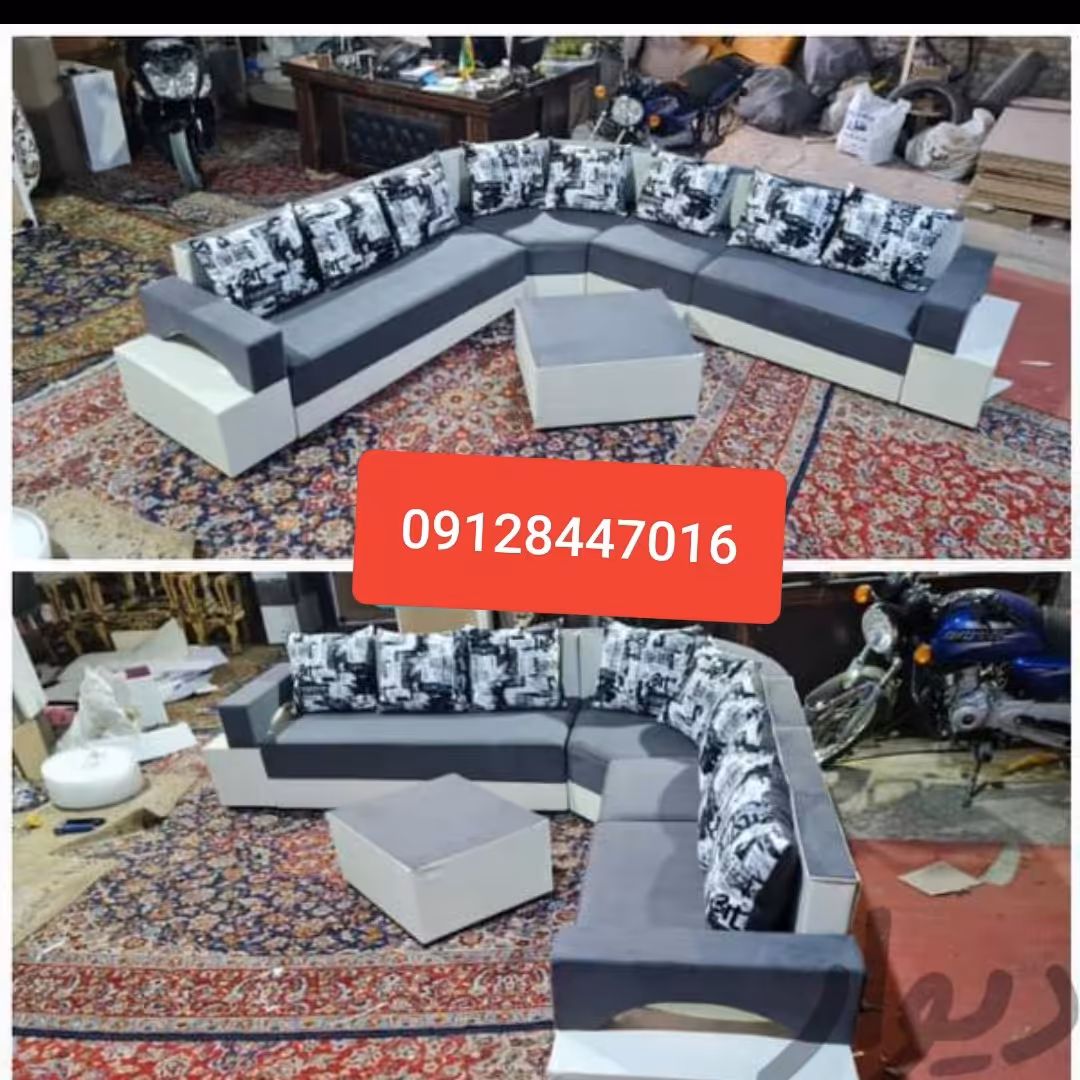 مبل ال دوبل ژینو دسته دار 7 نفره تنوع رنگ به دلخواه مشتری تحویل سفارس در اسرع وق