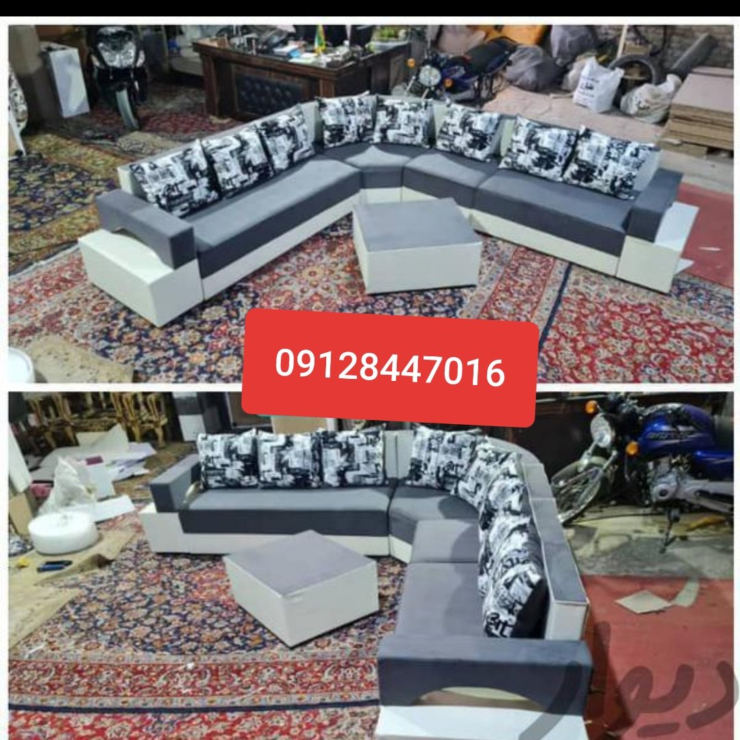 مبل ال دوبل ژینو دسته دار 7 نفره تنوع رنگ به دلخواه مشتری تحویل سفارس در اسرع وق