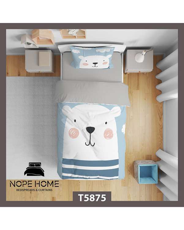 سرویس لحاف روتختی کودک یک نفره 5 تکه نوپه هوم Nopehome طرح کارتونی عروسکی کد T5875