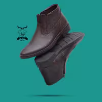 نیم بوت مردانه مدل بیژن تمام چرم مشکی و عسلی ارسال رایگان