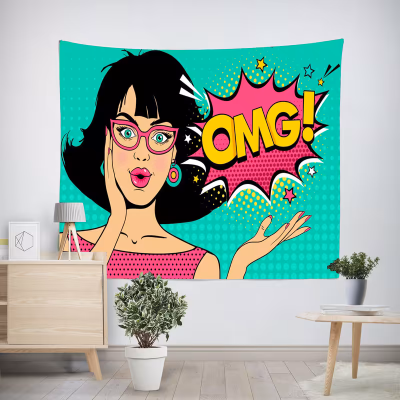 پوستر پارچه ای فیانی طرح بکدراپ OMG کد F15