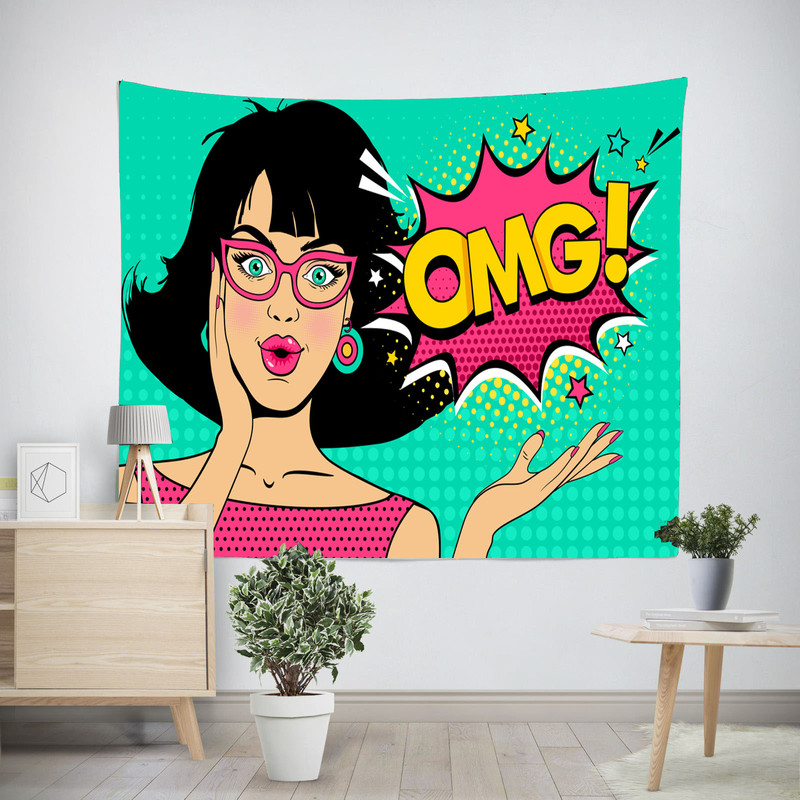 پوستر پارچه ای فیانی طرح بکدراپ OMG کد F15
