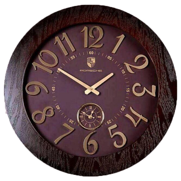ساعت دیواری چوبی پورشه کد 221