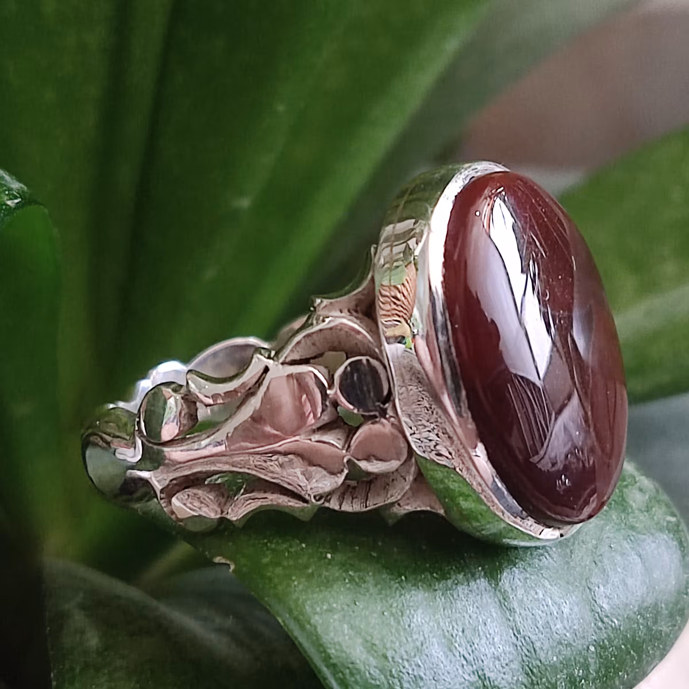 عقیق سرخ یمنی رکاب دستساز