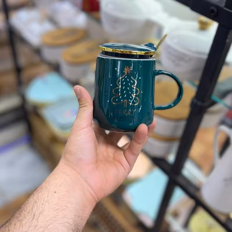 ماگ بابا نوئل وارداتی قاشق دار