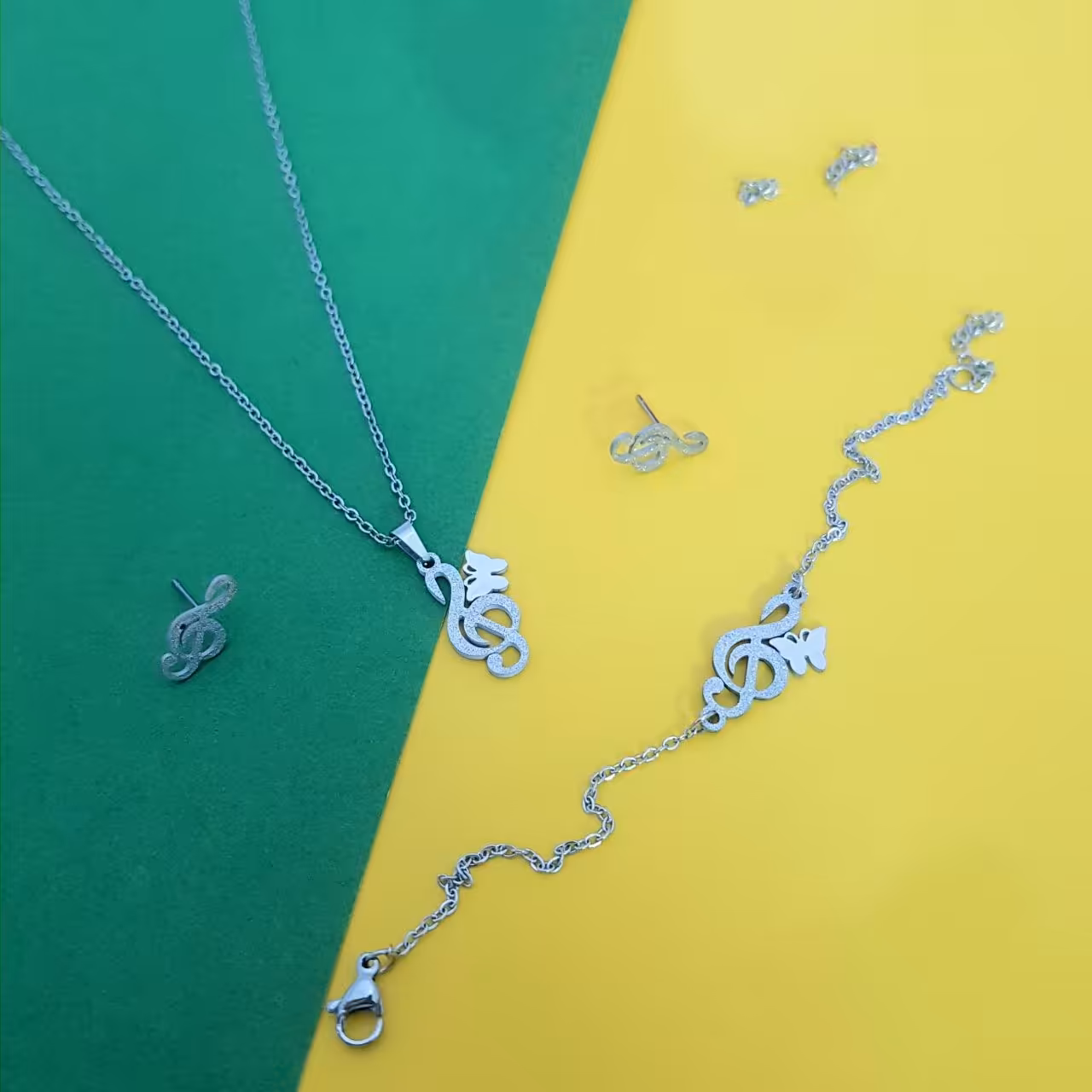 سرویس استیل شاین دار نقره ای