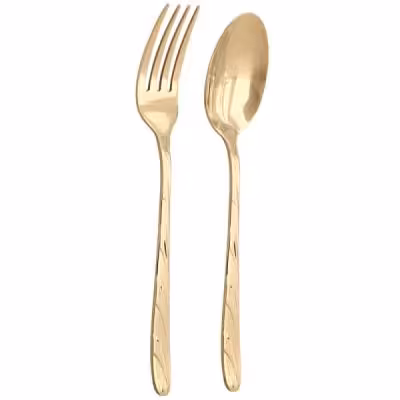 قاشق چنگال استیل طلایی یونیک