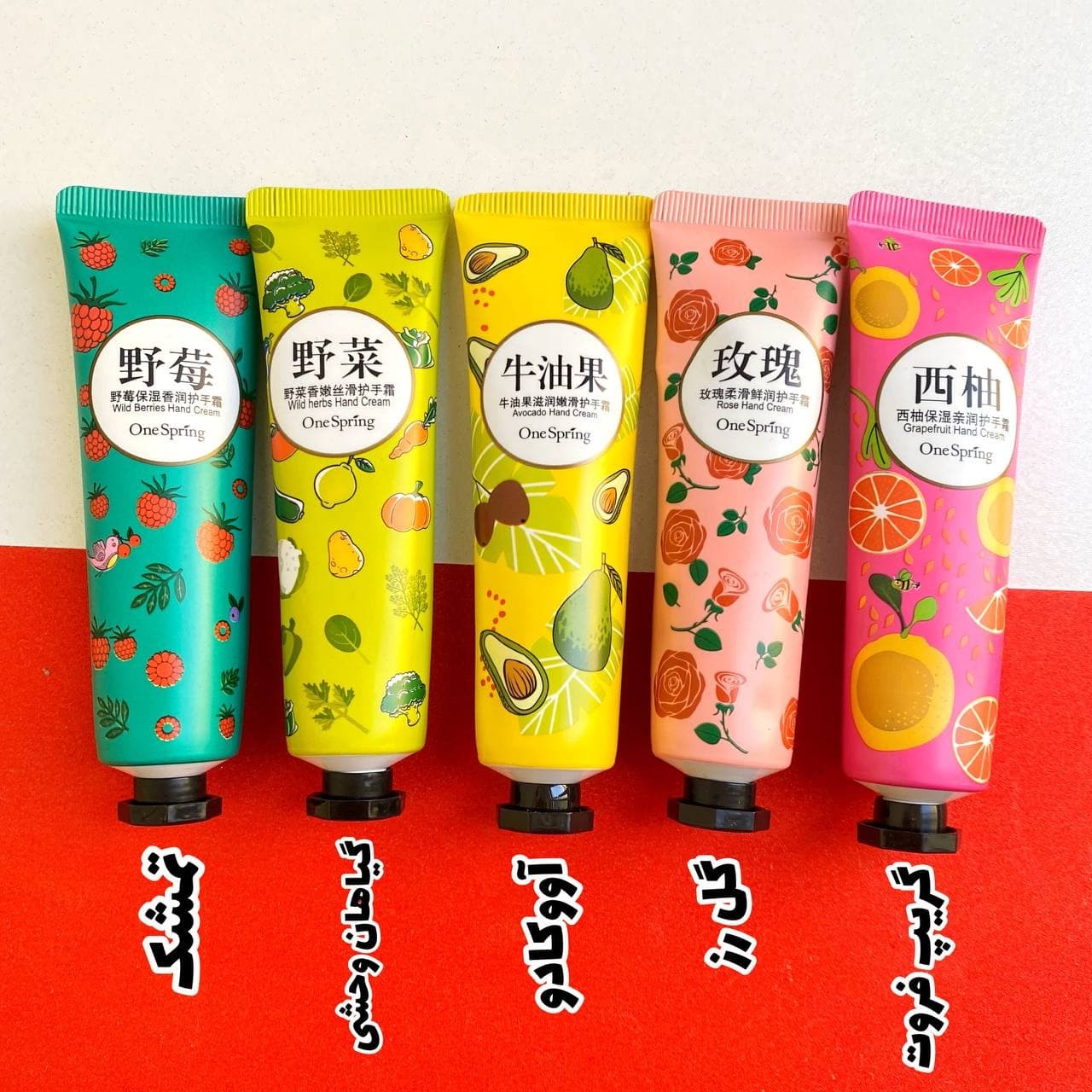 کرم دست ، نرم کننده و آبرسان  وان اسپرینگ one spring در 5 رایحه 