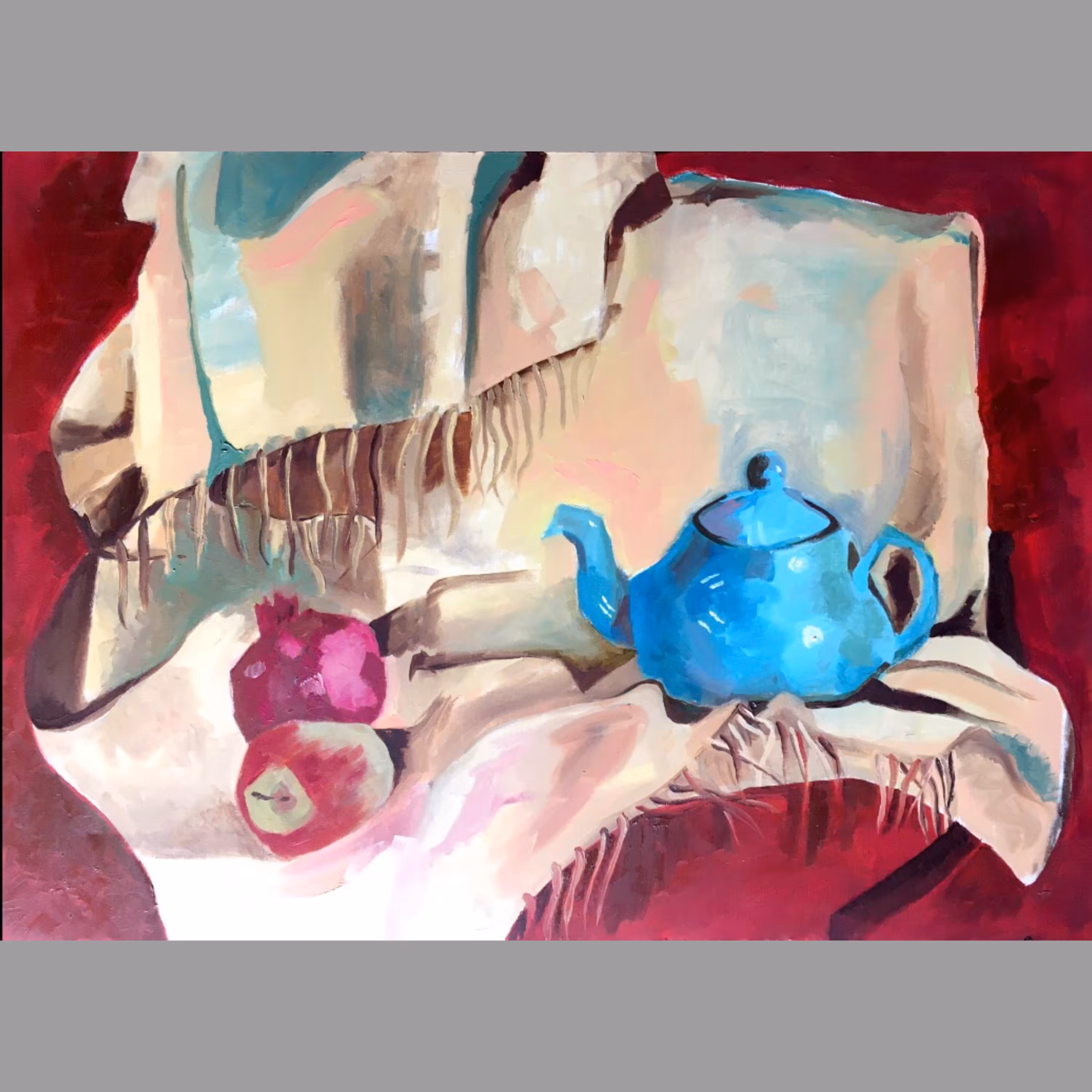 تابلو رنگ روغن میز عصرانه در بعدازظهر تابستان 