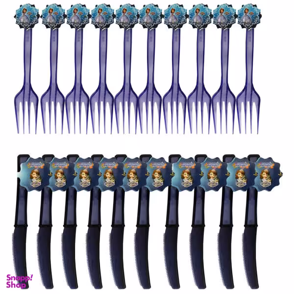 کارد و چنگال یکبار مصرف مدل سوفیا مجموعه 20 عددی