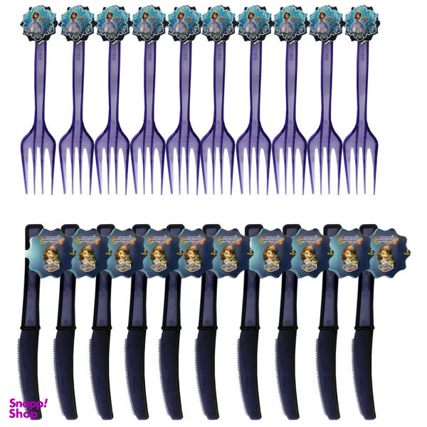 کارد و چنگال یکبار مصرف مدل سوفیا مجموعه 20 عددی