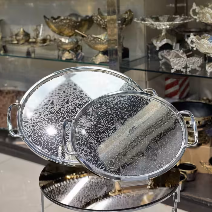 سینی بیضی استیل 2تیکه اماراتی