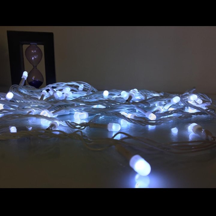 ریسه نخودی 10متری 100لامپه برقی دارای رقص نور و ریموت سفید