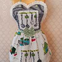 پیشبند دو دامنه قلبی کتان  ضد  آب 