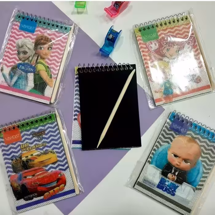 دفترچه ذغالی جادویی رنگین کمانی