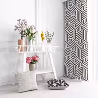 پرده مخمل  135x300 طرح سایه سفید مشکی  آرت مان