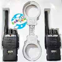 بیسیم واکی تاکی باطری خور اسباب بازی بهمراه دستبند پلیس