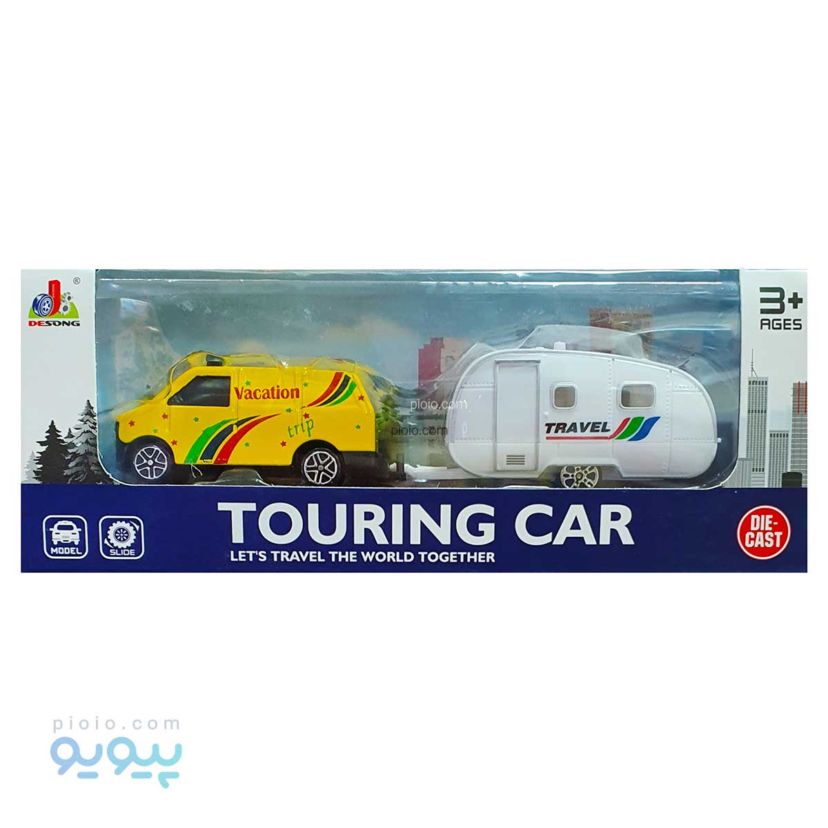 ماشین اسباب بازی همراه با کاروان مسافرتی آیتم DS030 تک و عمده