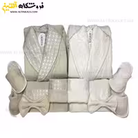 سرویس حوله عروس و داماد 12تکه یقه ابریشم برند MARIBOR