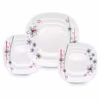 ست کیک خوری 7 پارچه طرح ماریا قرمز مربع