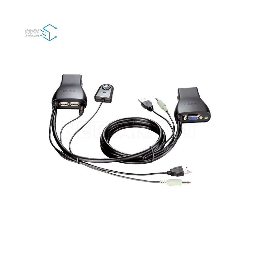 قیمت و خرید سوییچ شبکه 2 پورت دی لینک مدل KVM-222 | نت ران