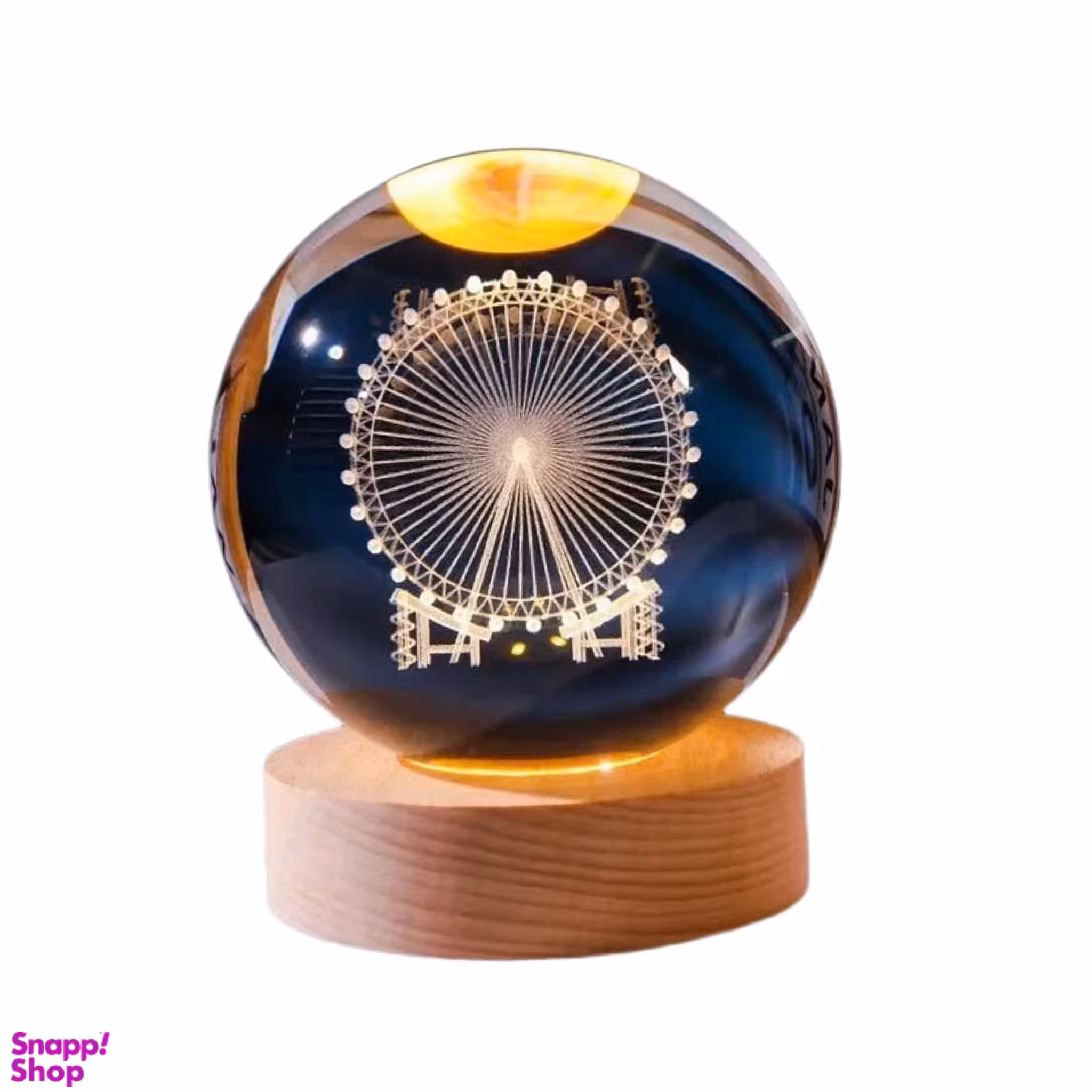چراغ خواب مدل گوی کریستال طرح چرخ و فلک سایز 3 کد 235