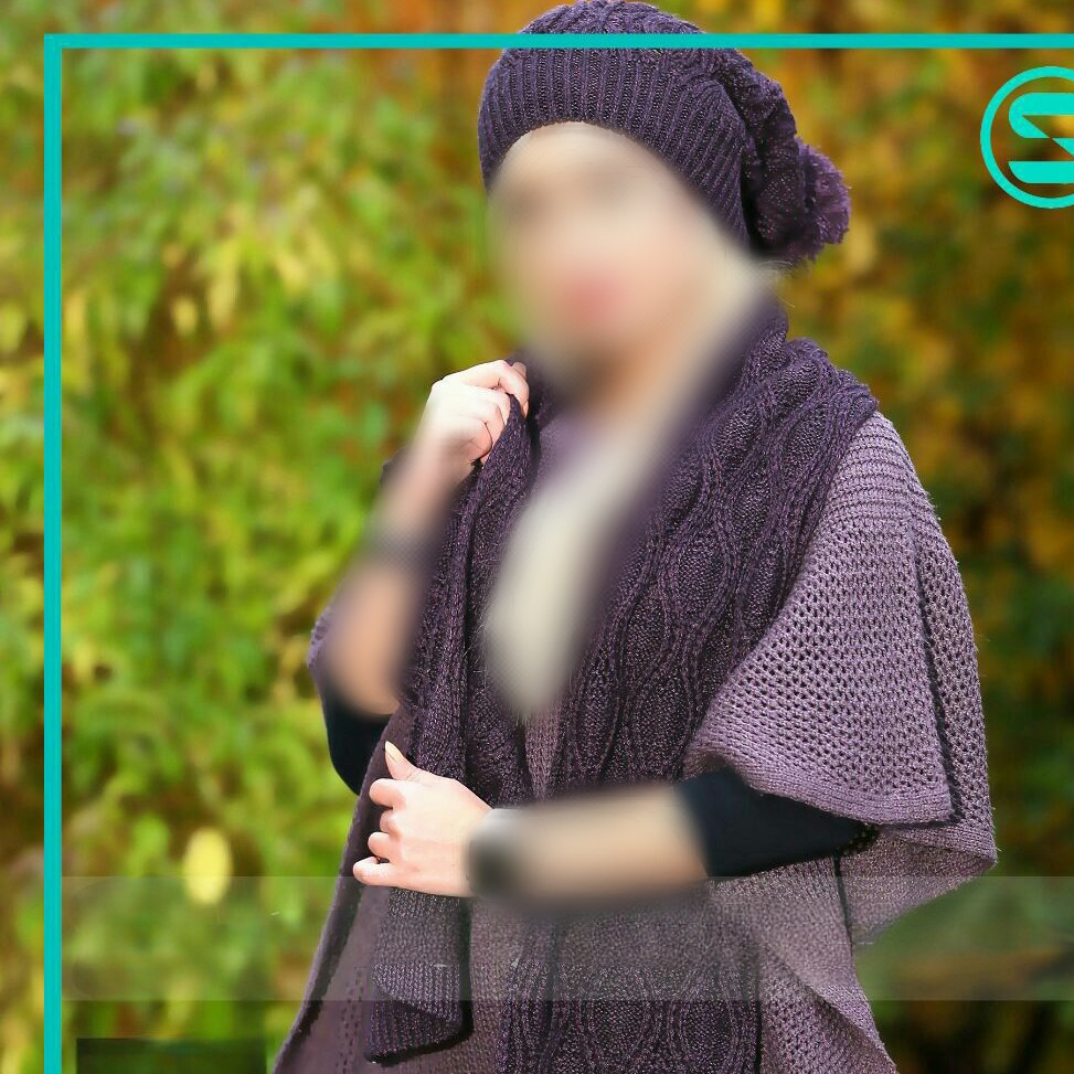 شال گردن و کلاه بافت زنانه جنس کاموا آکرلیک درجه یک مدل شیطونی طرح برگ خزان پم پم دار