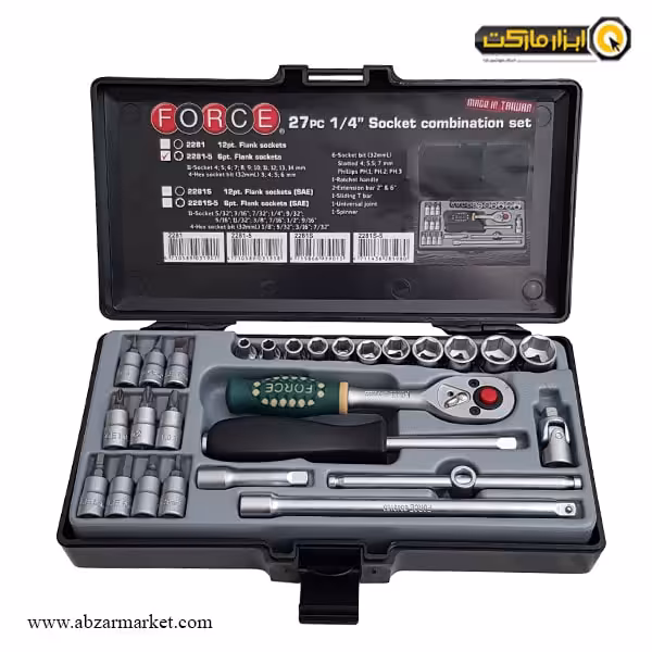 جعبه بکس فورس 27 پارچه 1/4 اینچ مدل 5-2281