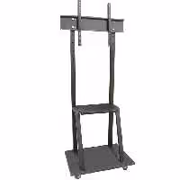 پایه تلویزیون ایستاده نمایشگاهی دوطبقه و چرخ دار از 40 تا 75 اینچ