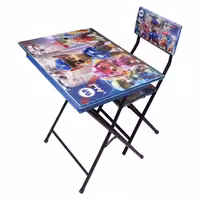 میز تحریر بدون باکس تاشو - به همراه صندلی - طرح سگ های نگهبان (پس کرایه)