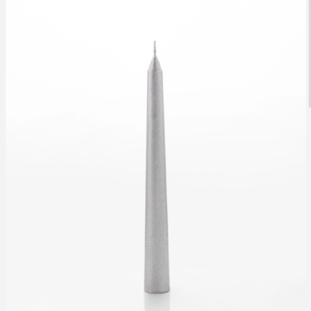 شمع قلمی 20 سانتی نقره ای