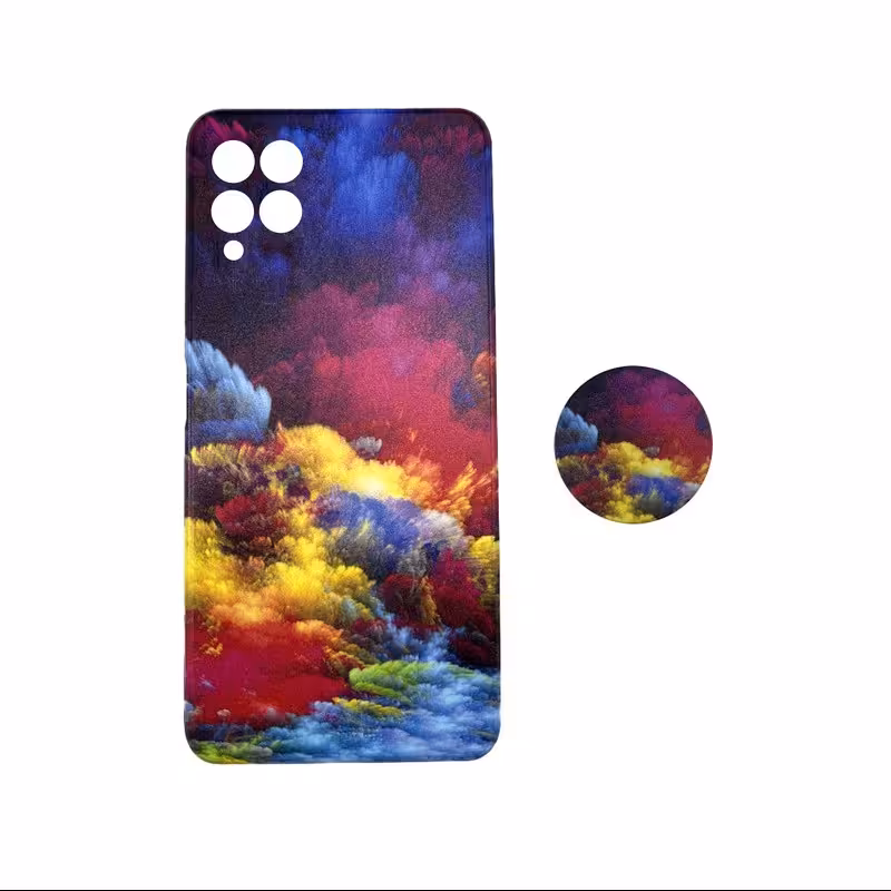 کاور مدل سیلیکونی مناسب  گوشی موبایل سامسونگ Galaxy A22 4g به همراه  پاپ سوکت