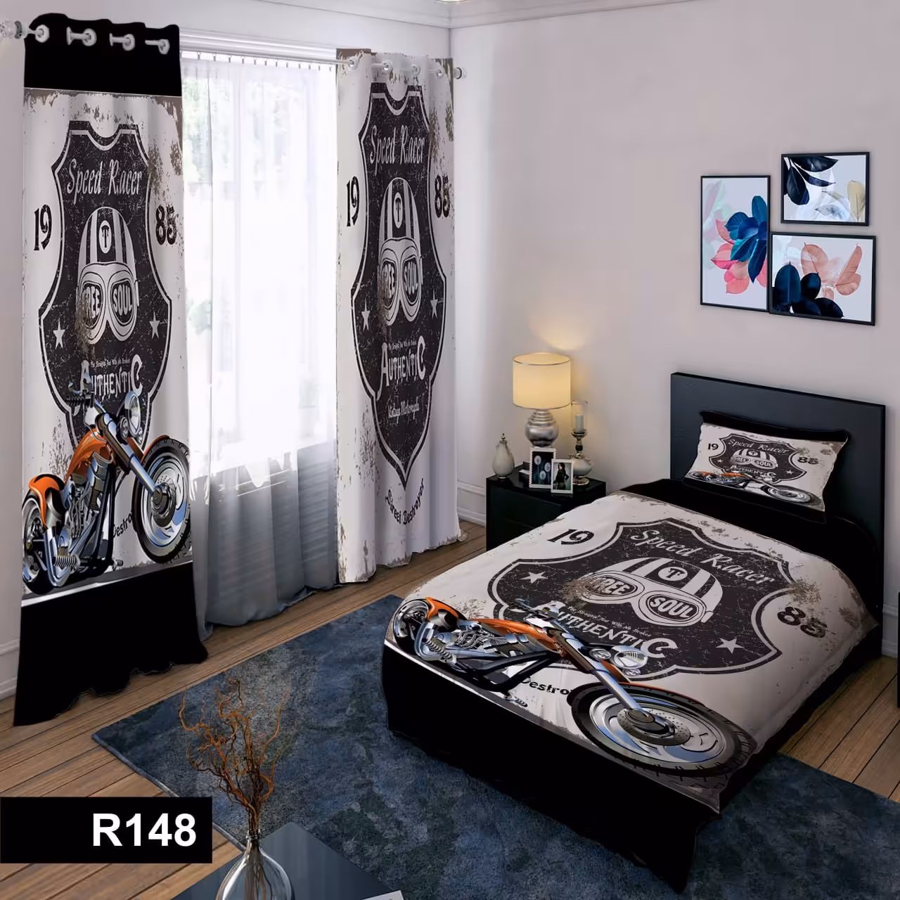 رو تختی یک نفره سه بعدی طرح اسپید ریسر 