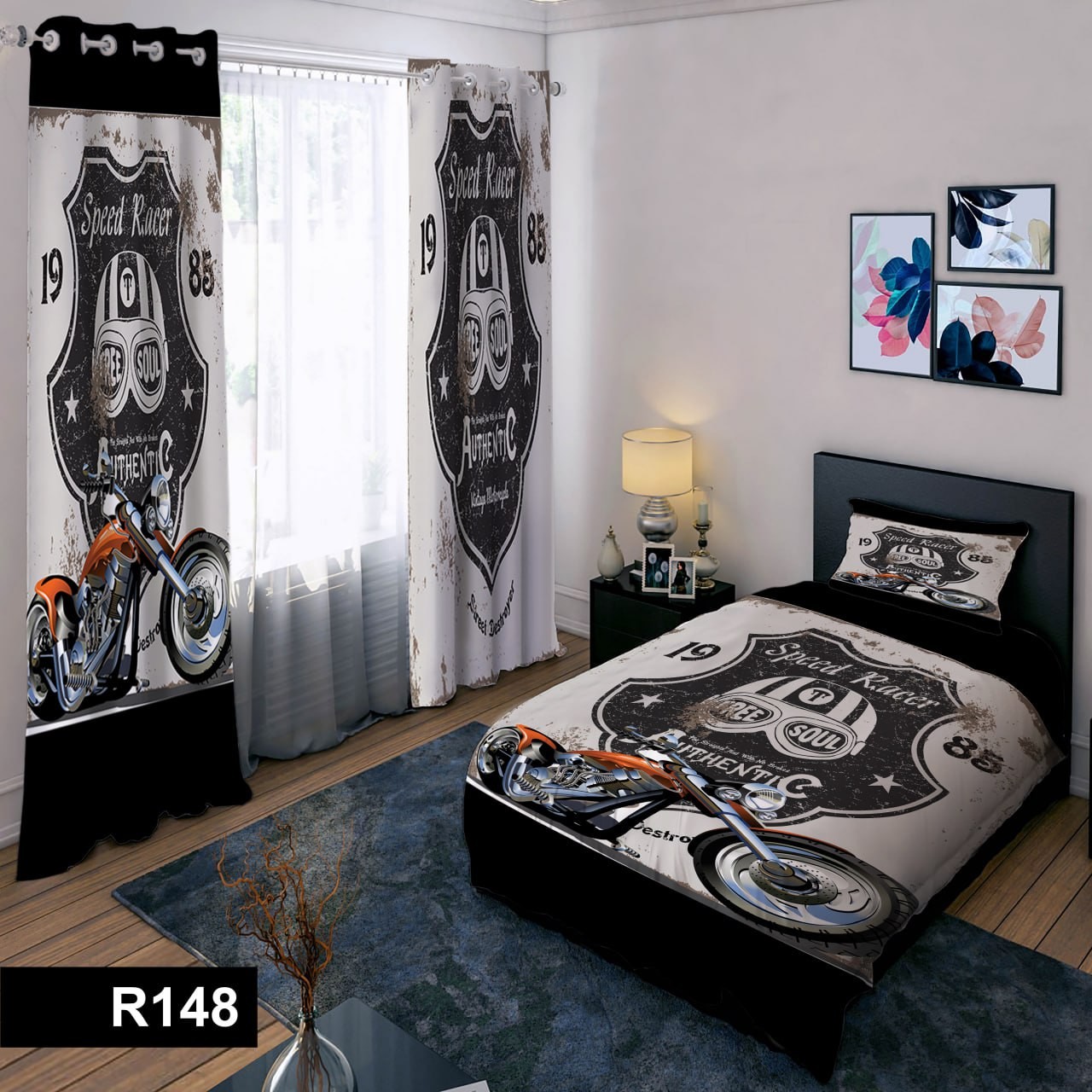 رو تختی یک نفره سه بعدی طرح اسپید ریسر 