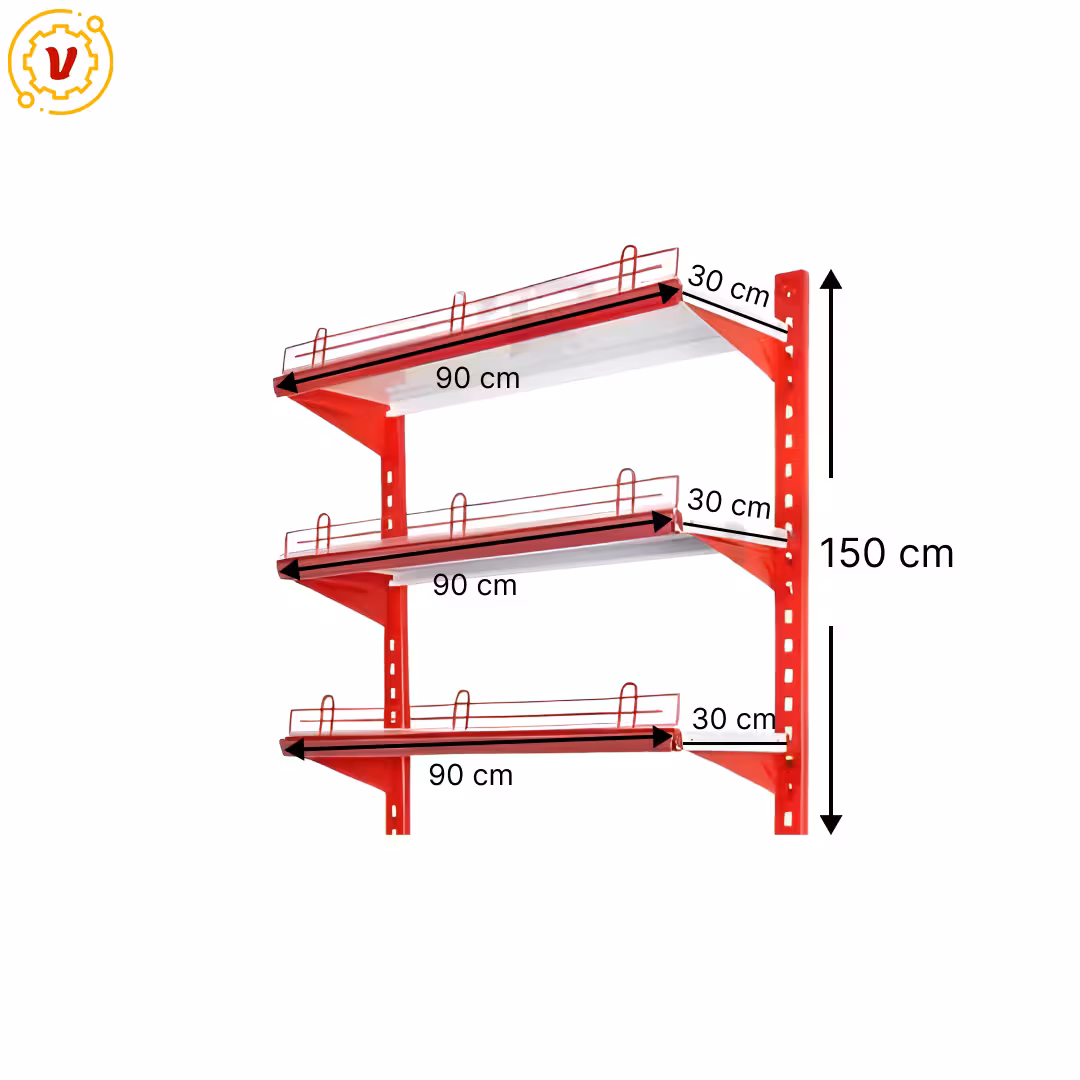خرید و قیمت قفسه دیواری چند منظوره 3 طبقه 90x30 ارتفاع 150 سانتی متر - قفسه‌بندی وکیلی