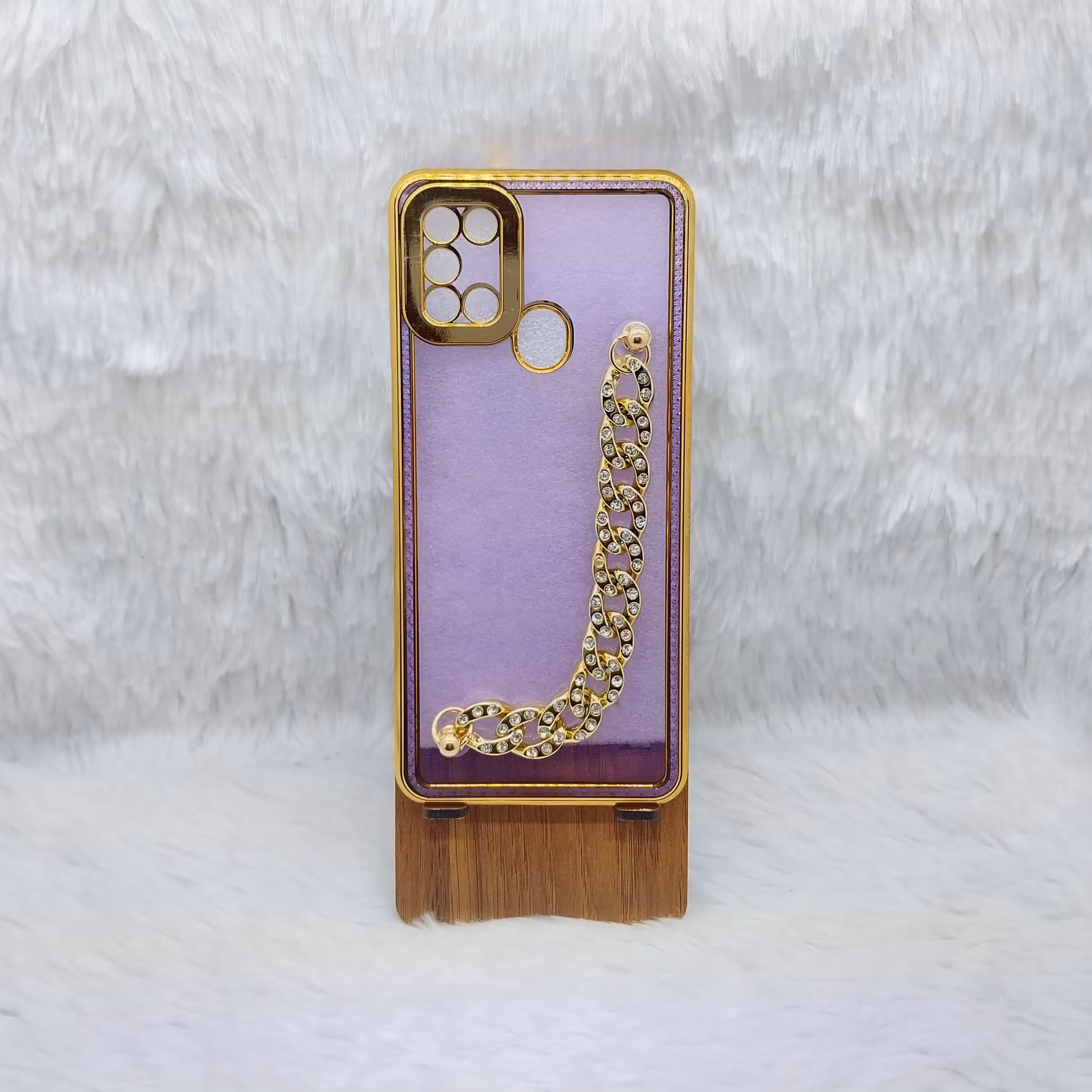 گارد (قاب) دخترانه گوشی A21sمدل دستبندی کارتیر رنگ بنفش  مناسب گوشی  Samsung  A21s