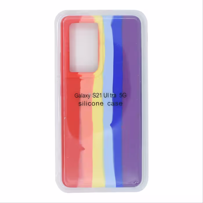 قاب گوشی سامسونگ Galaxy S21 Ultra 5G سیلیکونی مدل RB رنگین کمانی