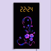 ساعت دیواری لوکس و دکوراتیو دیجیتال چند منظوره (طرح گل افشانه)