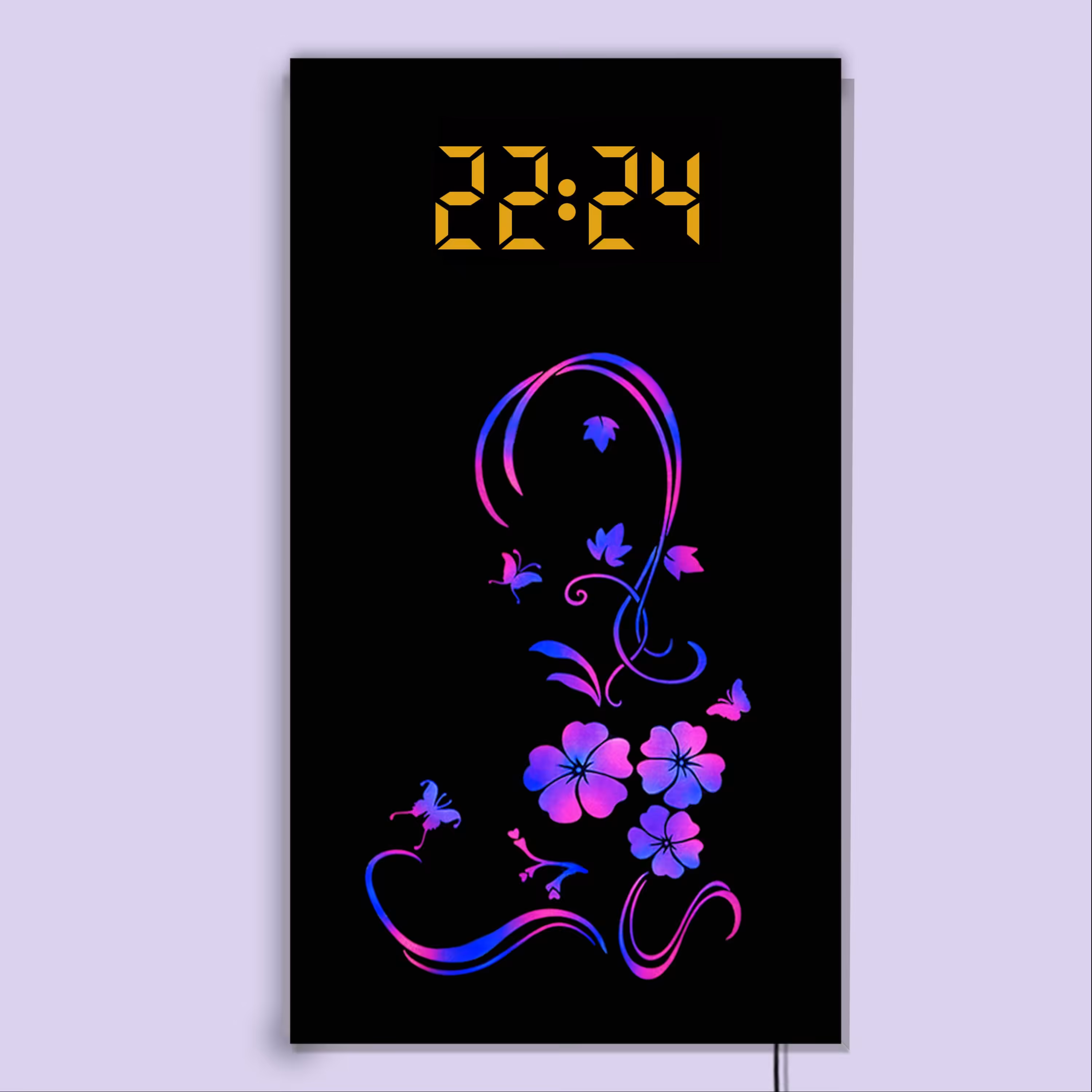 ساعت دیواری لوکس و دکوراتیو دیجیتال چند منظوره (طرح گل افشانه)