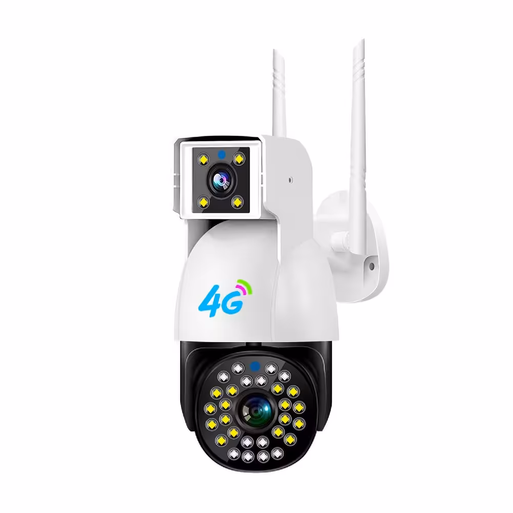 دوربین مداربسته سیمکارتی دولنز 4 مگا پیکسل دید در شب رنگی بدون سیمکشیq99