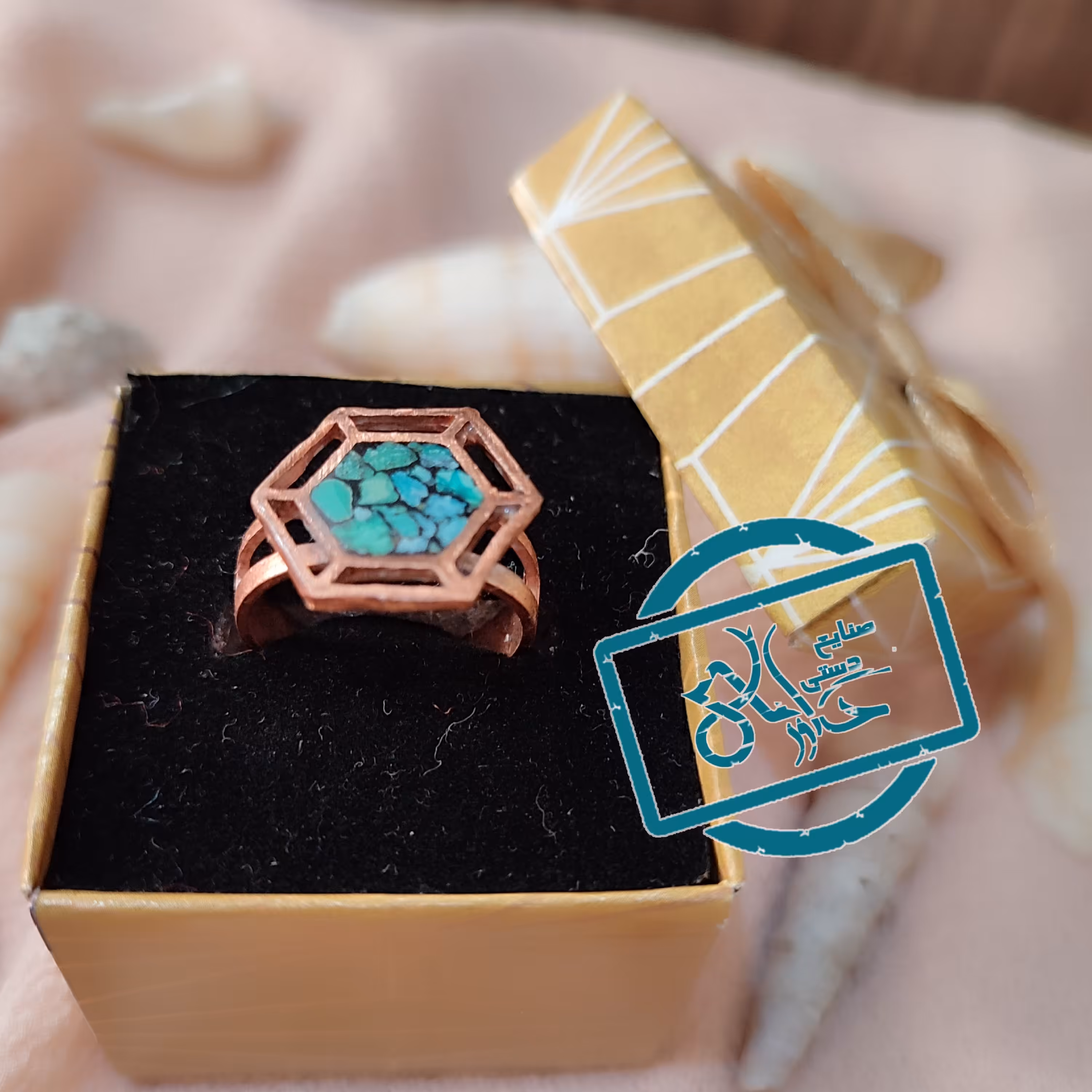  انگشتر فیروزه کوبی ارسال رایگان