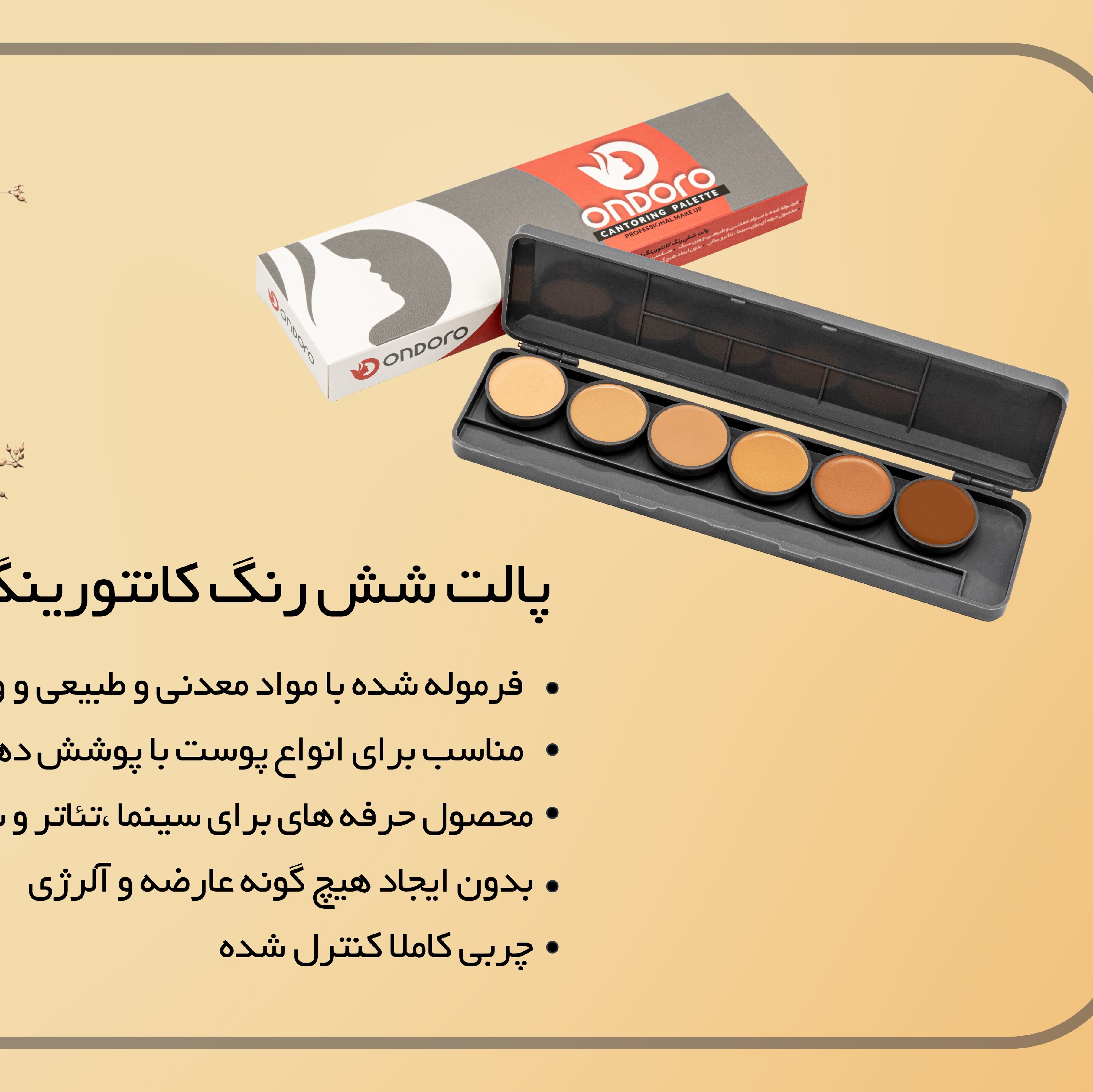 پالت شش رنگ کانتورینگ چرب