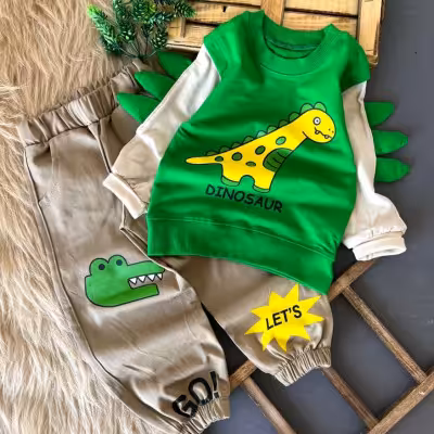 بلوز شلوار کتان و نخ پنبه دایناسور خفن